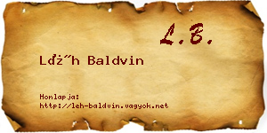 Léh Baldvin névjegykártya